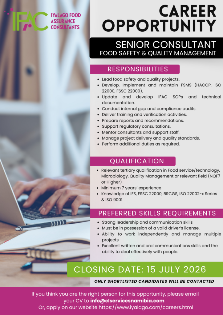 Career opportunities: Senior Consultant